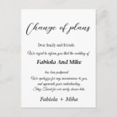 Postale Carte de faire-part reportée personnalisée pour ma (Devant)