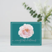 Postale Carte de Félicitations Chic Rose Botanique Rose Mo (Debout devant)