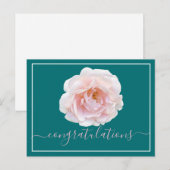 Postale Carte de Félicitations Chic Rose Botanique Rose Mo (Devant / Derrière)