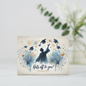 Postale Carte de félicitations de fin d'études moderne et  (Debout devant)