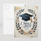 Postale Carte de Félicitations de fin d'études moderne et  (Devant / Derrière)