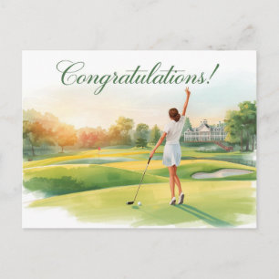 Postale Carte de félicitations de golf pour golfeuse