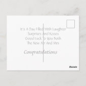 Postale Carte de félicitations de mariage personnalisée (Dos)