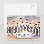 Postale Carte de félicitations de remise de diplôme modern (Devant / Derrière)