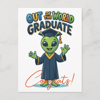 Postale Carte de Félicitations Diplômé Hors du Monde