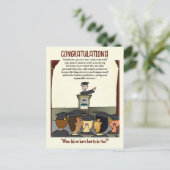 Postale Carte de félicitations jaune pour les diplômés (Debout devant)