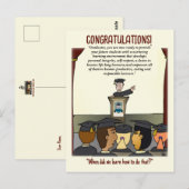 Postale Carte de félicitations jaune pour les diplômés (Devant / Derrière)