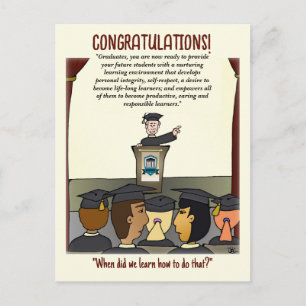 Postale Carte de félicitations jaune pour les diplômés