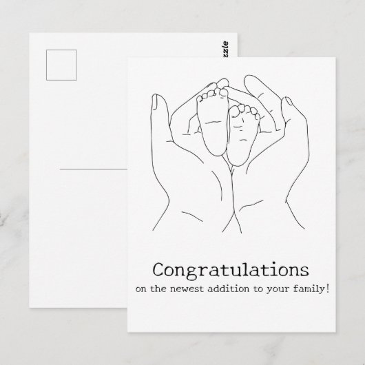 Postale Carte de félicitations pour bébé (Devant / Derrière)