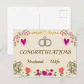 Postale Carte de félicitations pour le Mariage (Devant / Derrière)