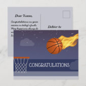 Postale Carte de félicitations pour l'équipe de basket-bal (Devant / Derrière)