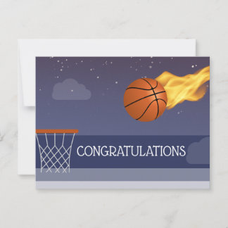 Postale Carte de félicitations pour l'équipe de basket-bal