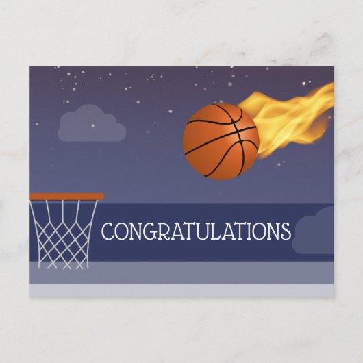 Postale Carte de félicitations pour l'équipe de basket-bal (Devant)