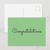 Postale carte de félicitations simple de style minimal (Devant / Derrière)
