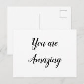 Postale carte de félicitations simple de style minimal tex (Devant / Derrière)