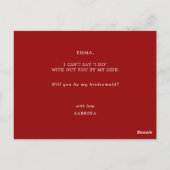 Postale Carte de femme de Mariage à fleurs rouge et bleu (Dos)