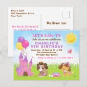 Postale Carte de fête d'anniversaire Château Rose pour Chi (Devant / Derrière)