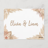 Postale Carte de Fête des mariées Pampas Grass Advice & Wi (Dos)