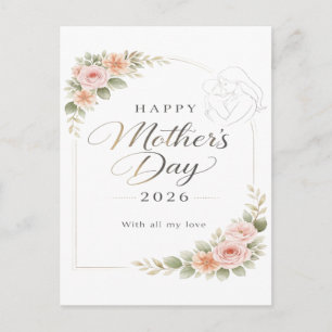 Postale Carte de fête des mères — Cadre floral "Joyeuse fê
