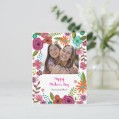 Postale Carte de Fête des Mères Fleurs Peintes (Debout devant)