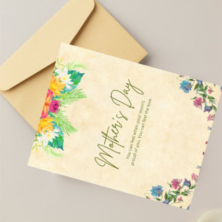 Postale Carte de fête des mères florale Meilleure maman qu