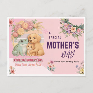 Postale Carte de fête des mères grenouille mignonne chien
