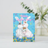 Postale Carte de fête des mères peinte avec de mignons lap (Debout devant)