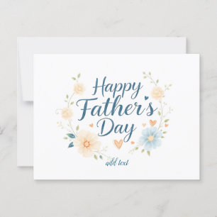 Postale Carte de Fête des pères esthétique Happy avec nom 
