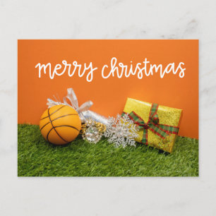 Postale Carte de fêtes de Noël de basketball