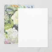 Postale carte de fleurs aquarelle d'été (Devant / Derrière)