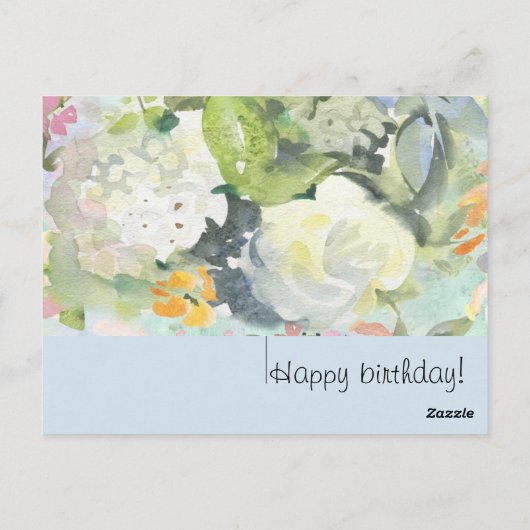 Postale carte de fleurs aquarelle d'été (Dos)