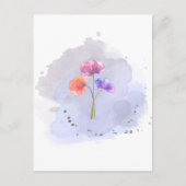 Postale carte de fleurs d'aquarelle (Devant)