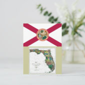 Postale Carte de Floride et drapeau de l'État (Debout devant)