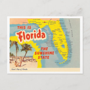 Postale Carte de Floride vintage