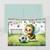 Postale Carte de football d'anniversaire Bee-utiful - Mign (Devant / Derrière)