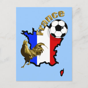 Postale Carte de France Le Coq cadeaux de football