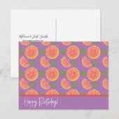 Postale Carte de fruit pamplemousse motif confetti (Devant / Derrière)