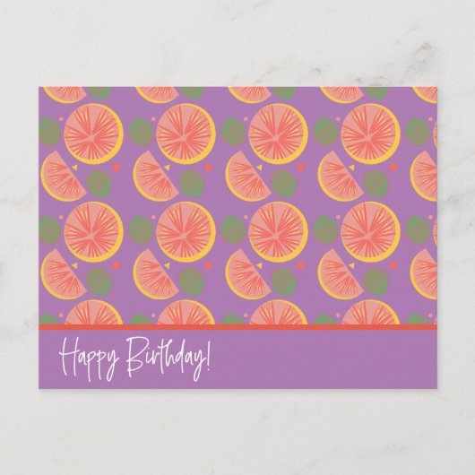 Postale Carte de fruit pamplemousse motif confetti (Devant)