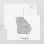 Postale Carte de Géorgie (Devant / Derrière)