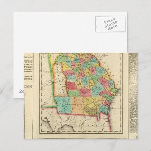 Postale Carte De Géorgie (Devant / Derrière)