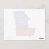 Postale Carte de Géorgie Formé Etat Drapeau avec nom (Dos)