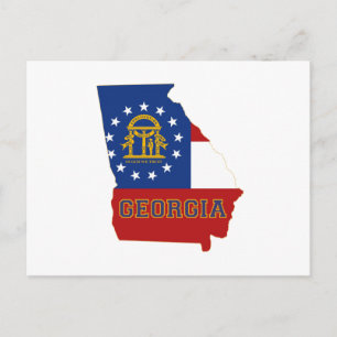 Postale Carte de Géorgie Formé Etat Drapeau avec nom