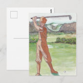 Postale Carte de golf vintage (Devant / Derrière)