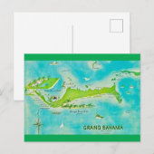 Postale Carte de Grand Bahama (Devant / Derrière)