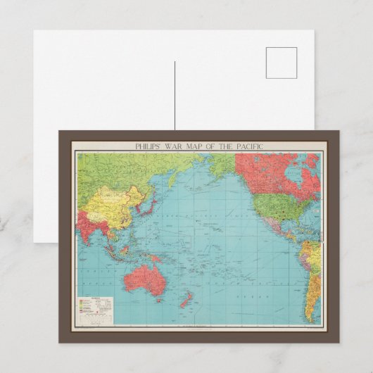 Postale Carte de guerre du Pacifique de Philips, 1945 (Devant / Derrière)