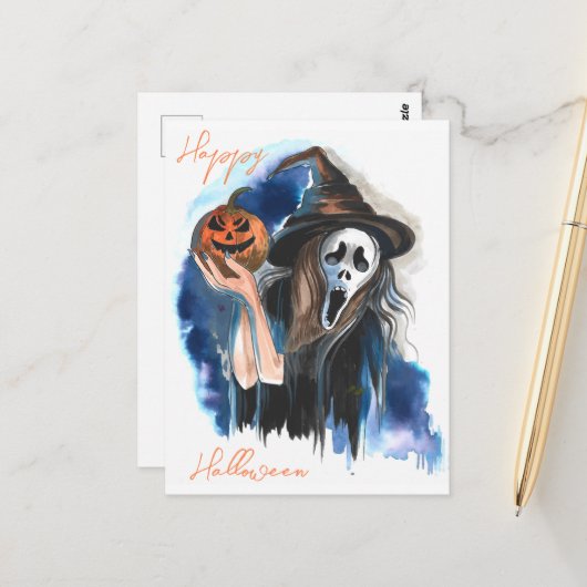 Postale Carte de Halloween (Devant/Arrière en situation)