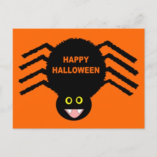 Postale Carte de Halloween Araignée Noire (Devant)