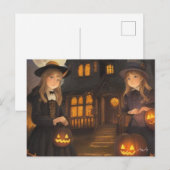 Postale Carte de Halloween - Filles par Ailly Howard (Devant / Derrière)