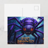 Postale Carte de Halloween Monstre Araignée (Devant / Derrière)