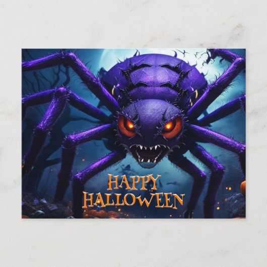 Postale Carte de Halloween Monstre Araignée (Devant)